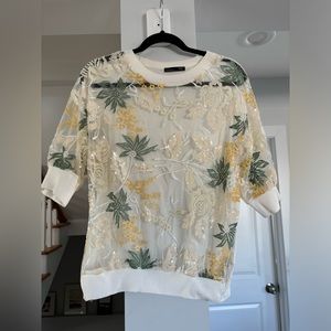 Zara - Sequin Floral Top - Size M - Like New